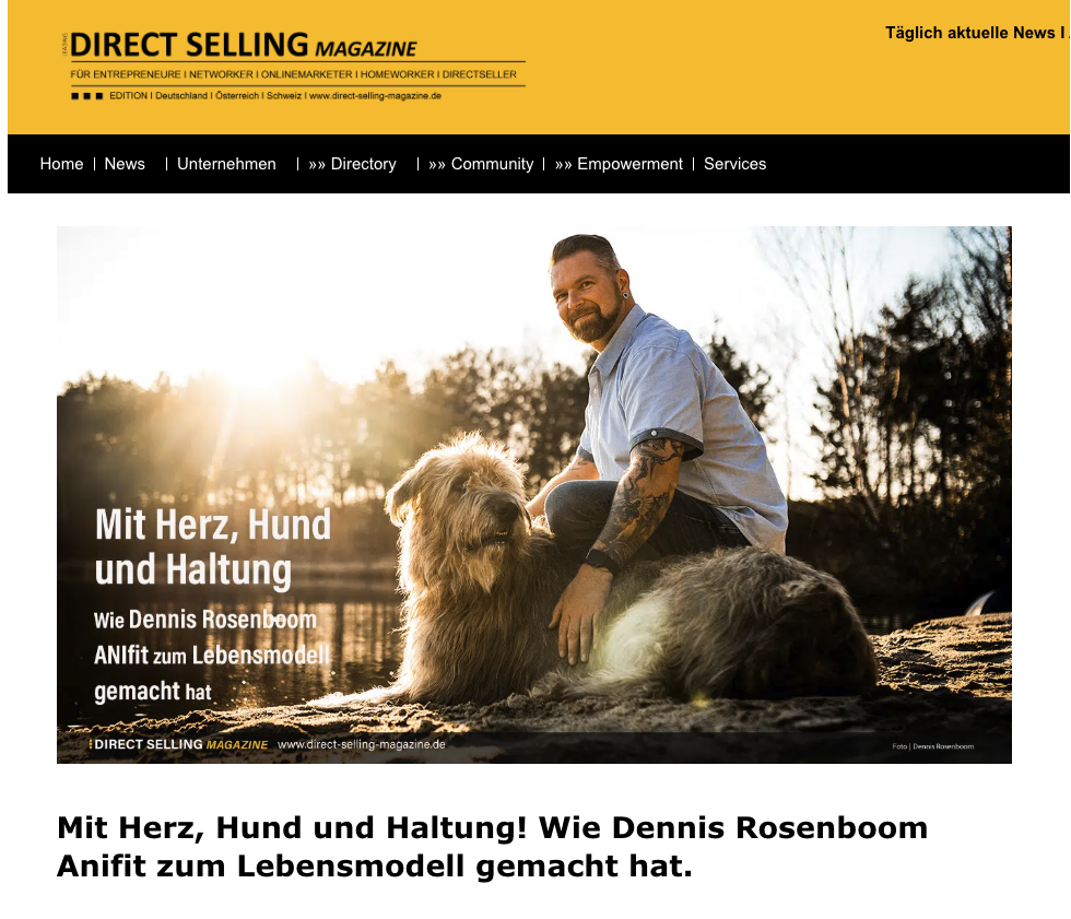 Cover Story von Dennis Rosenboom im Direct Selling Magazine